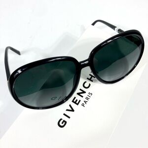 Givenchy GV 7180/S Black Sunglasses Gradient 61mm Round Oval Flash NEW Authentic